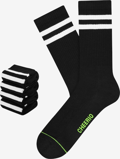 CHEERIO* Chaussettes 'TENNIS TYPE 4P' en noir / blanc, Vue avec produit