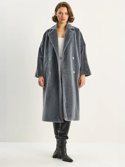 Bianco Lucci Manteau mi-saison en gris foncé, Vue avec produit
