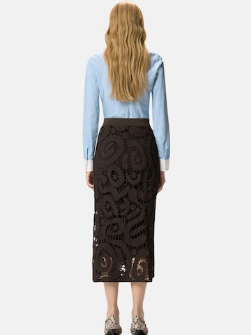 Jupe 'PINKO MAESTRALE GONNA CROCHET GEOMETRICO GONNA' PINKO en marron