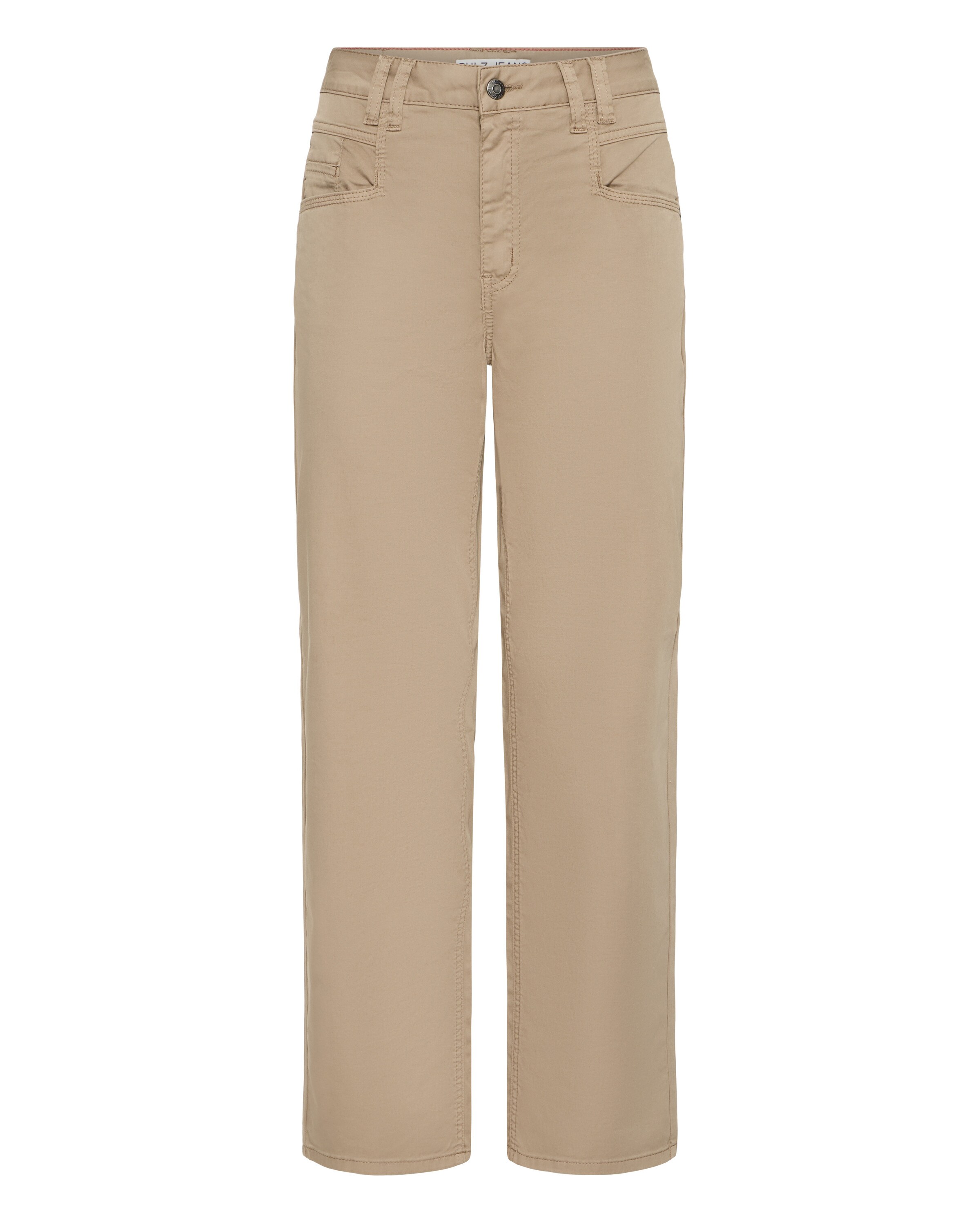 Pulz Regular Broek 'PZEVELYN' in Beige: voorkant