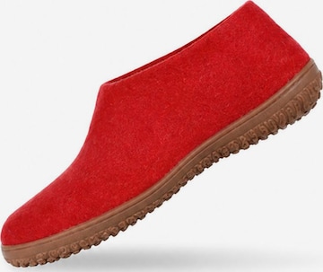 SHUS walk with nature Hjemmesko 'Uldhjemmesko (100% ren uld) m/Gummisål – Dansk Design fra SHUS' i rød: forside