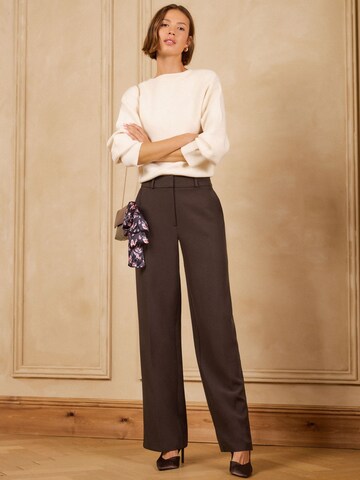 love & roses Wide leg Trousers with creases in Brown