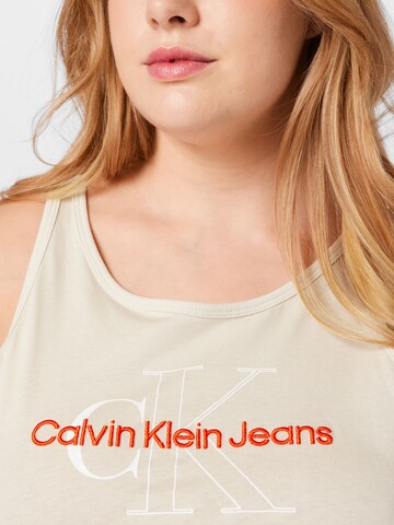 Calvin Klein Jeans Curve Top w kolorze beżowy