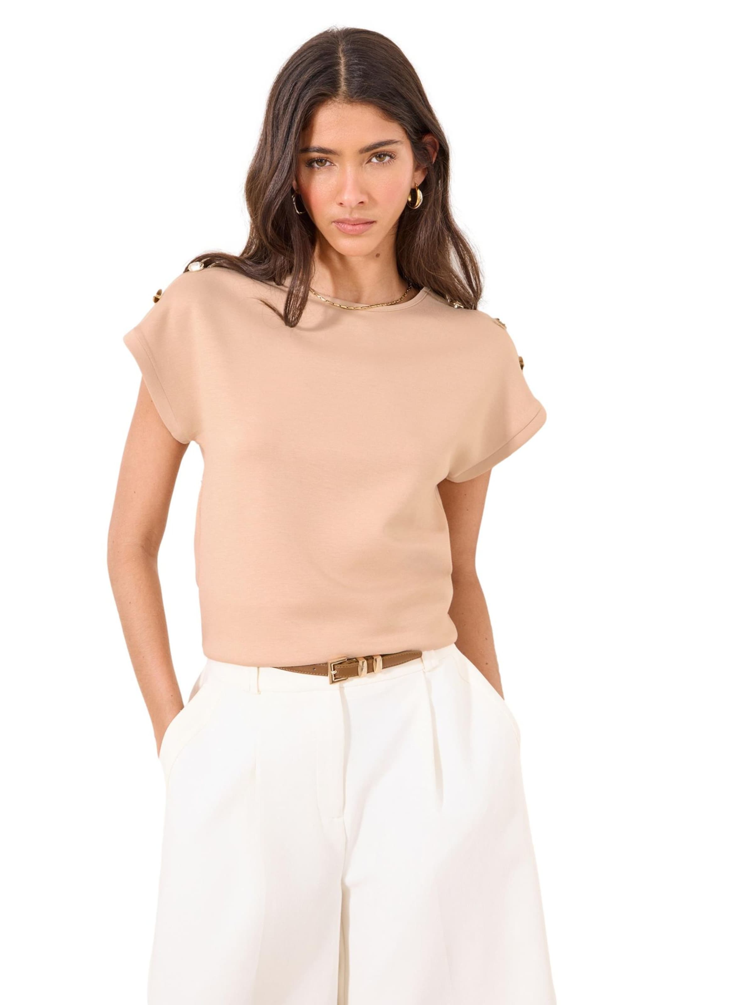 Lipsy Majica | bež barva: sprednja stran