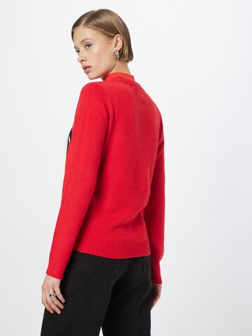 PIECES Sweater 'ELFIES' in Red