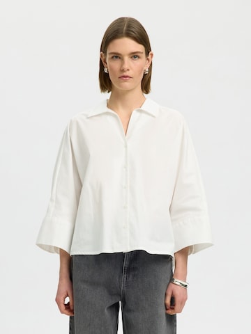 SELECTED - Blusa en blanco: frente