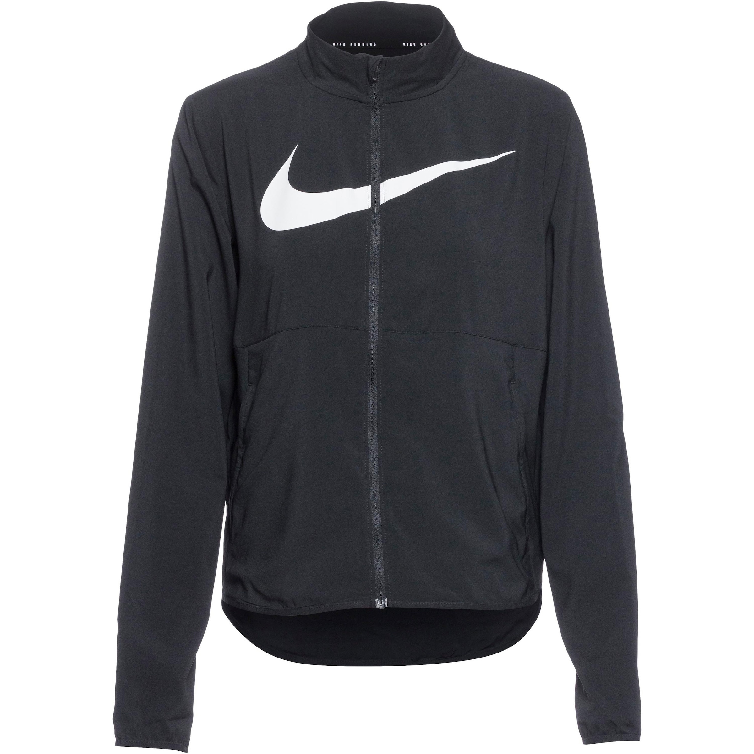 NIKE Athletic Jacket 'Swoosh' in Black: front