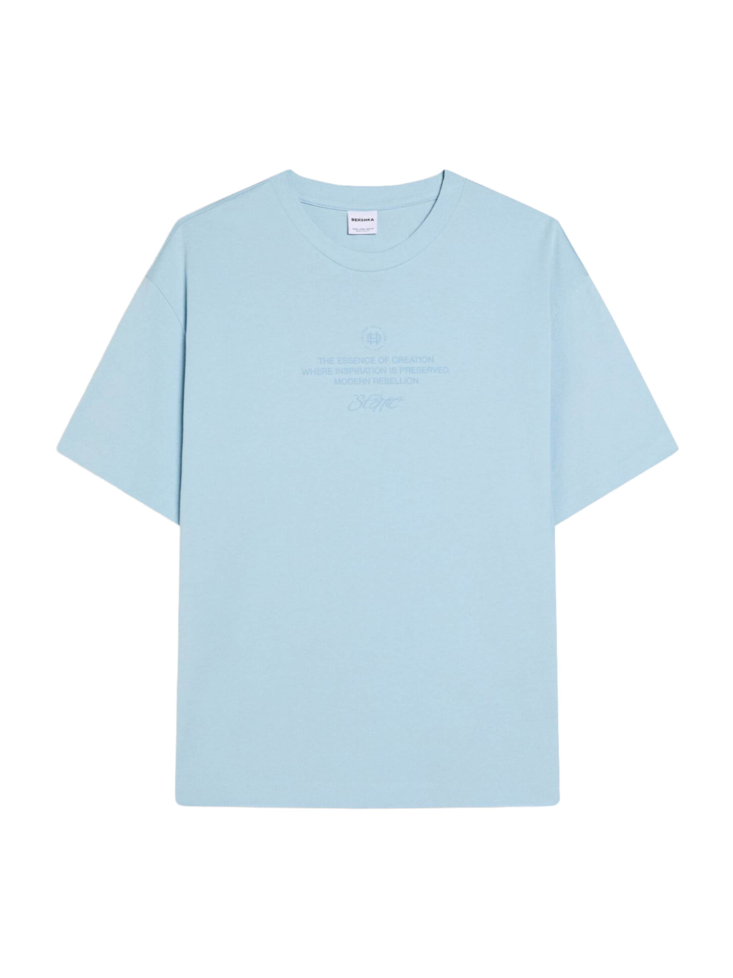 Bershka T-Shirt en bleu ciel, Vue avec produit