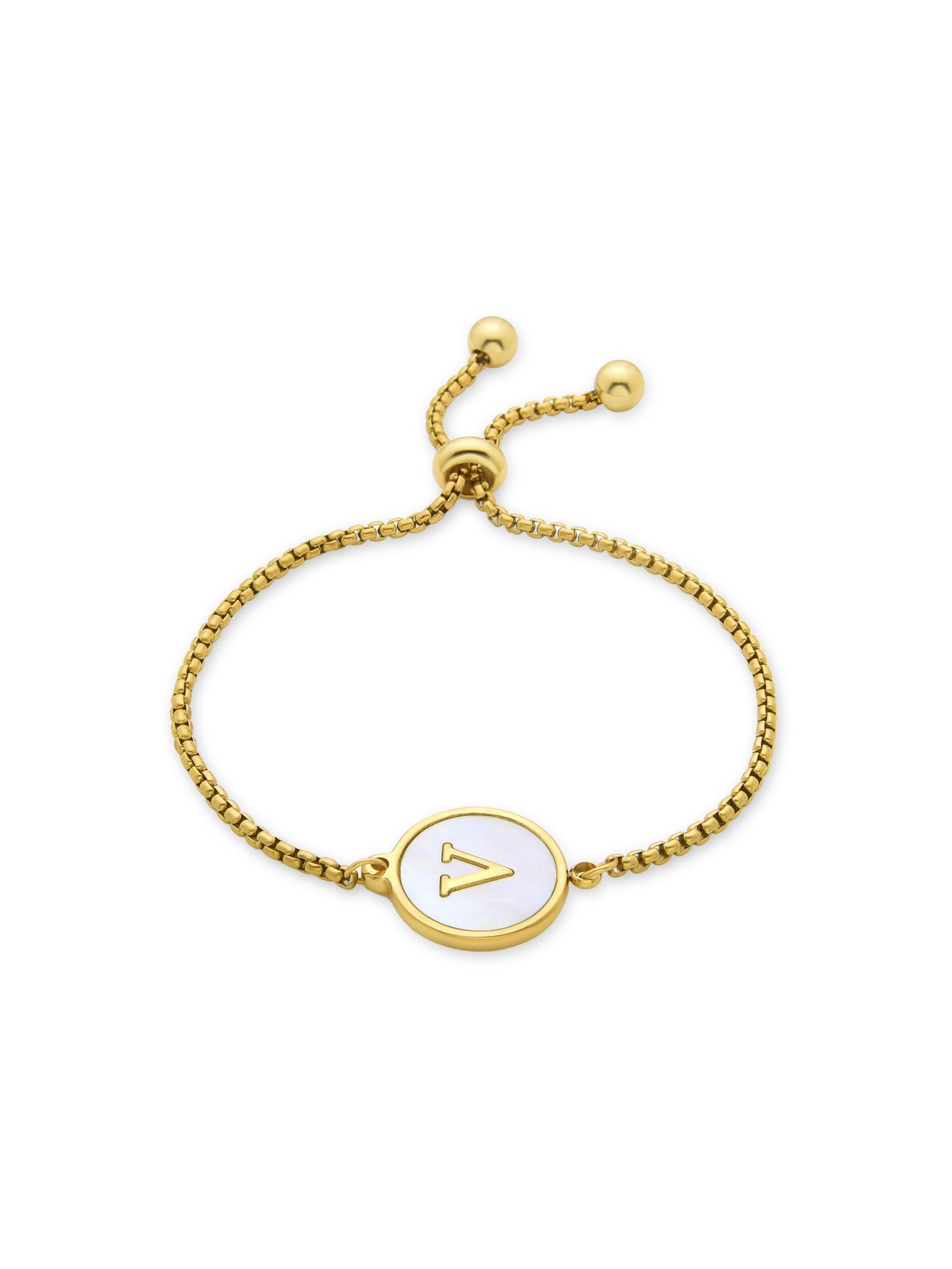 Luxenter Bracelet 'Alphabet' en 15 - 20 cm en or, Vue avec produit