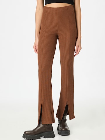 PIECES Flared Leggings 'Ribbi' in Brown: front