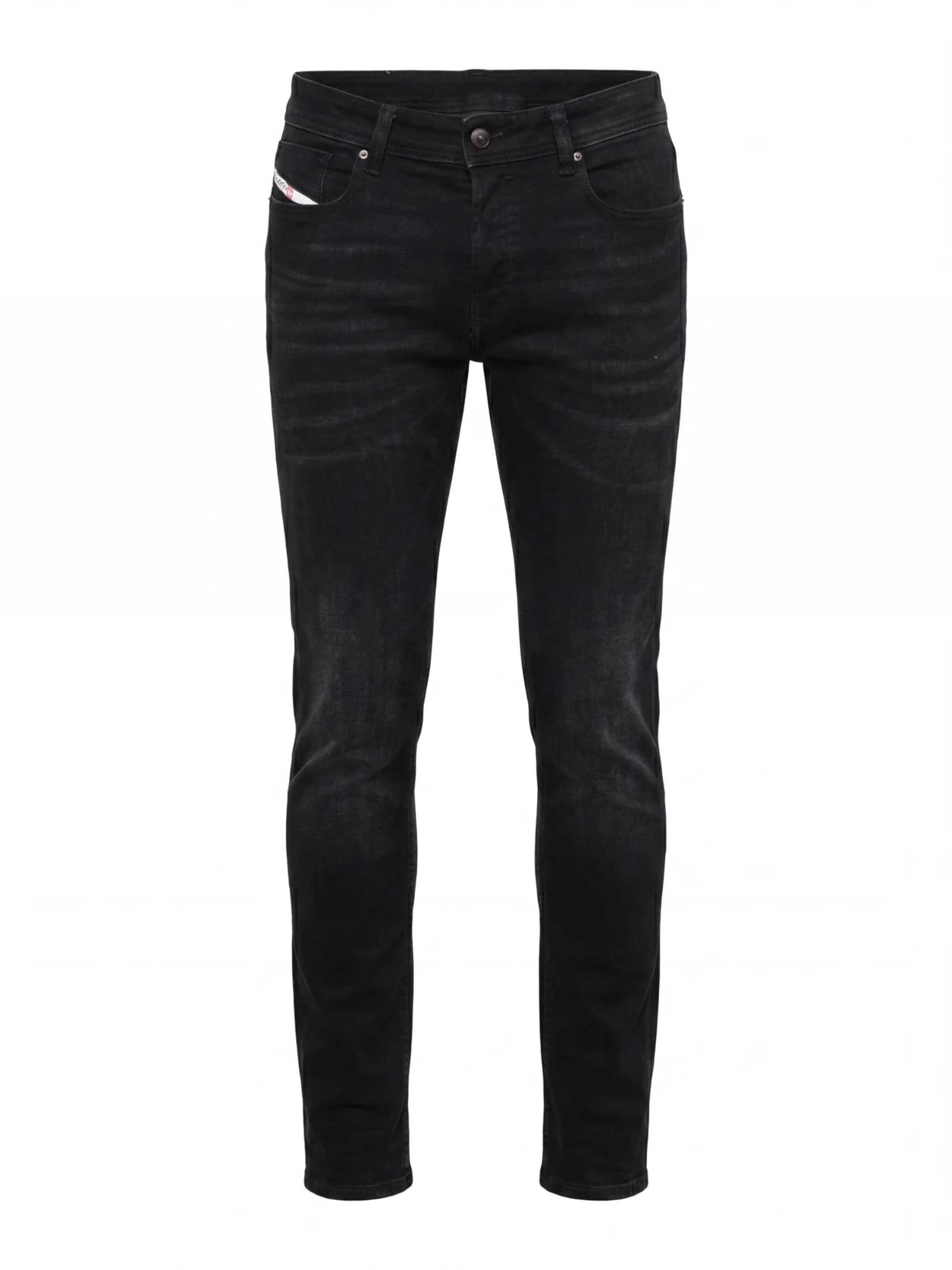 DIESEL Skinny Jeans 'TROXER' in Zwart: voorkant