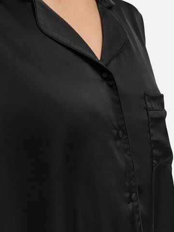 cfab (formerly creamy fabrics) Schlafshirt 'Satin Pyjama Hemd'‌‌‌‌‌‌‌‌‌‌ in Schwarz