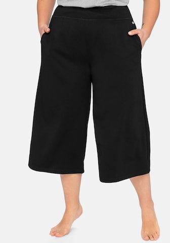 Wide Leg Pantalon de sport SHEEGO en noir : devant