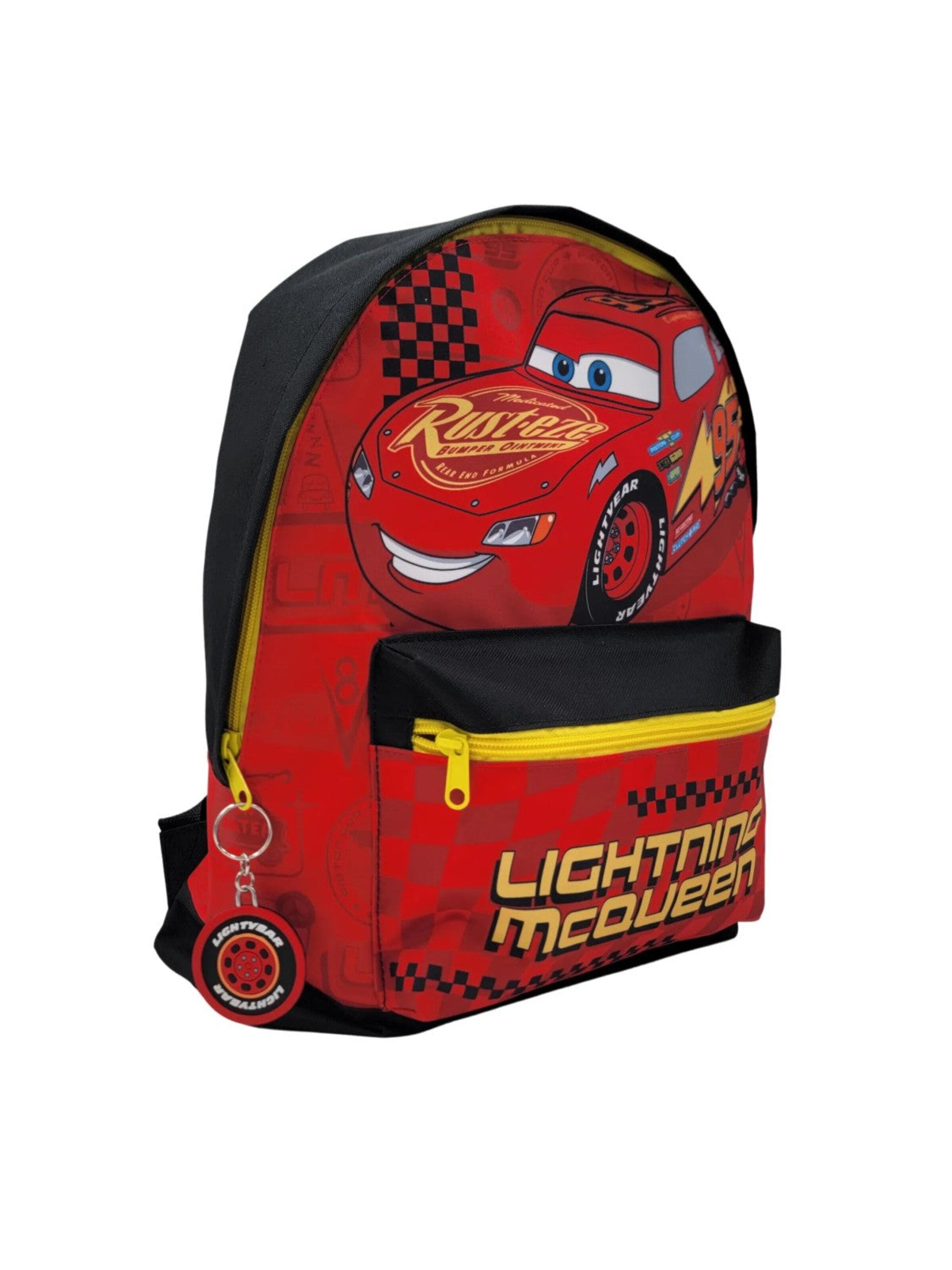 Disney Cars Rugzak 'Cars Lightning McQueen Schoolset 5-delig Rugzak, Lunchtas, Drinkfles, Etui & Sleutelhanger Rood' in Bruin