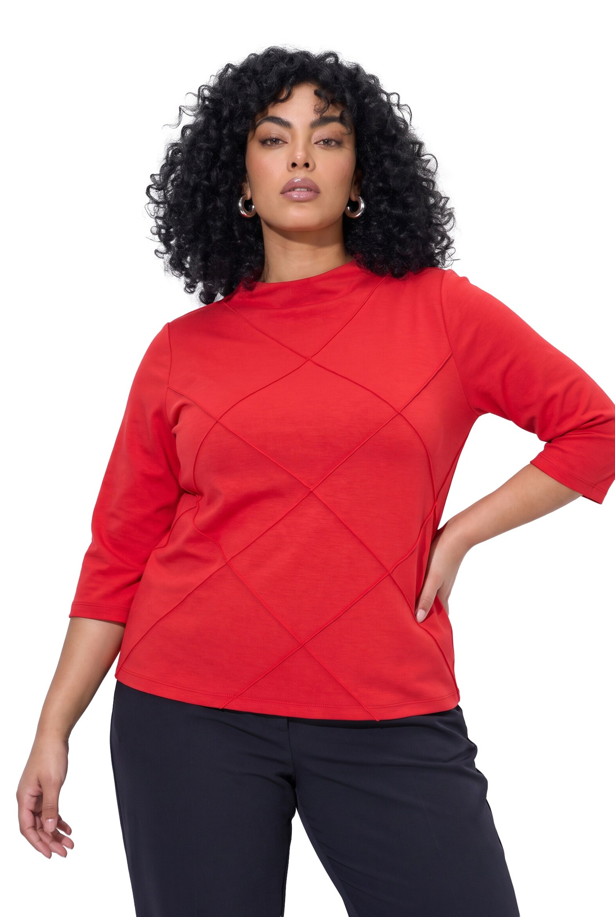 Ulla Popken Sweatshirt in Rood: voorkant