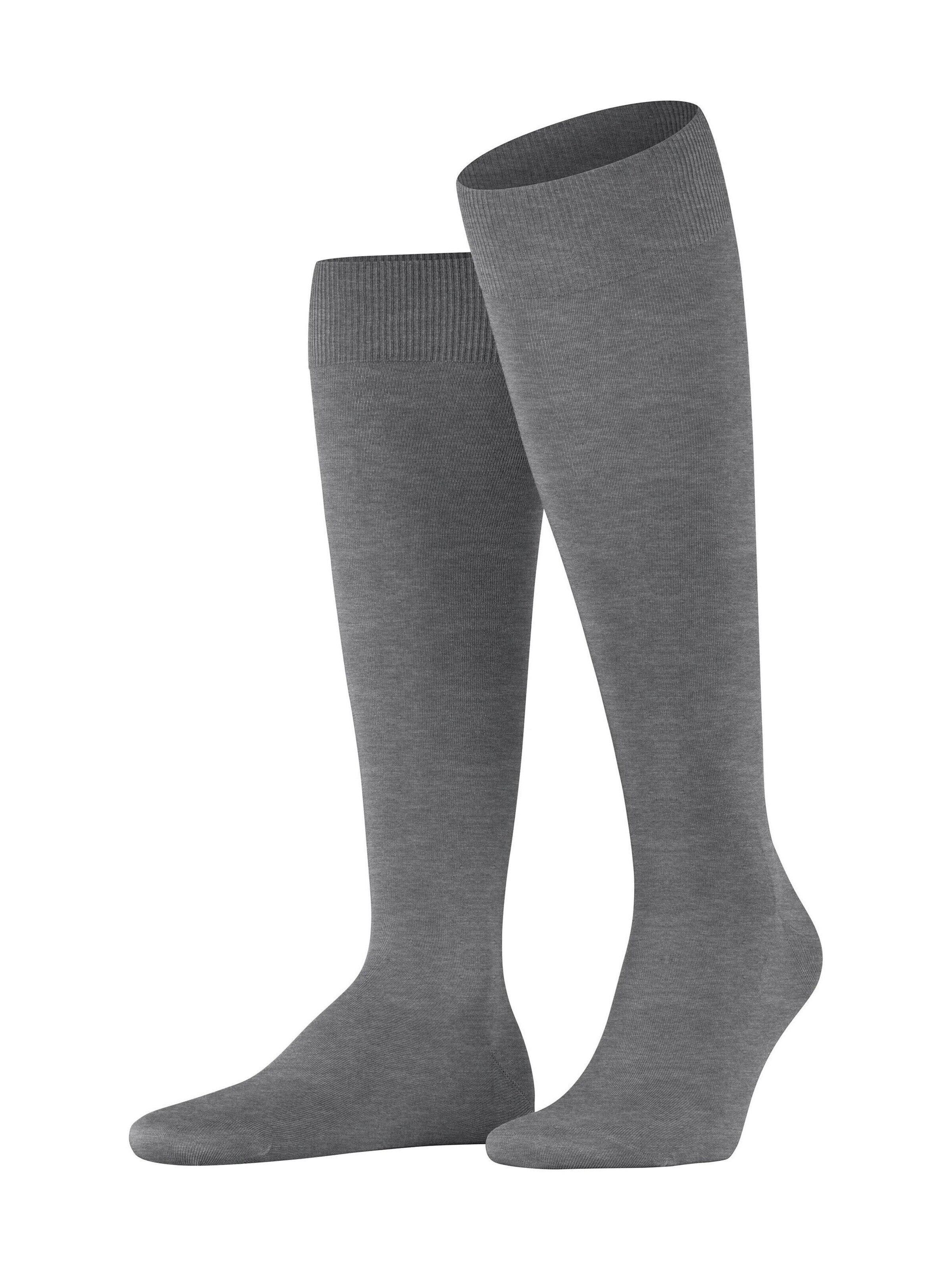 FALKE Kniestrümpfe 'ClimaWool'‌‌‌‌‌ in Grau: Vorderseite