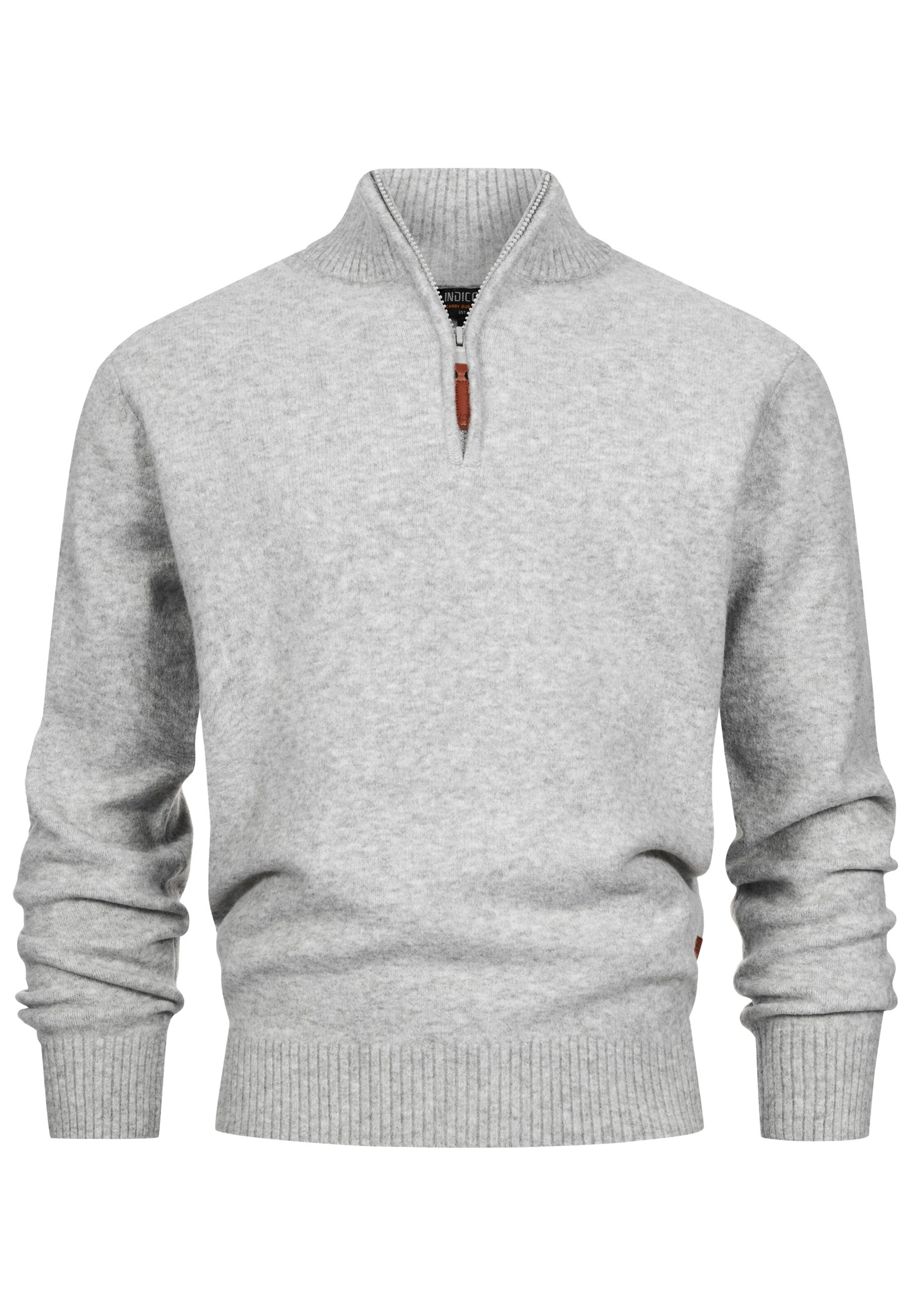 INDICODE JEANS Sweater 'INTrax' in Grey: front