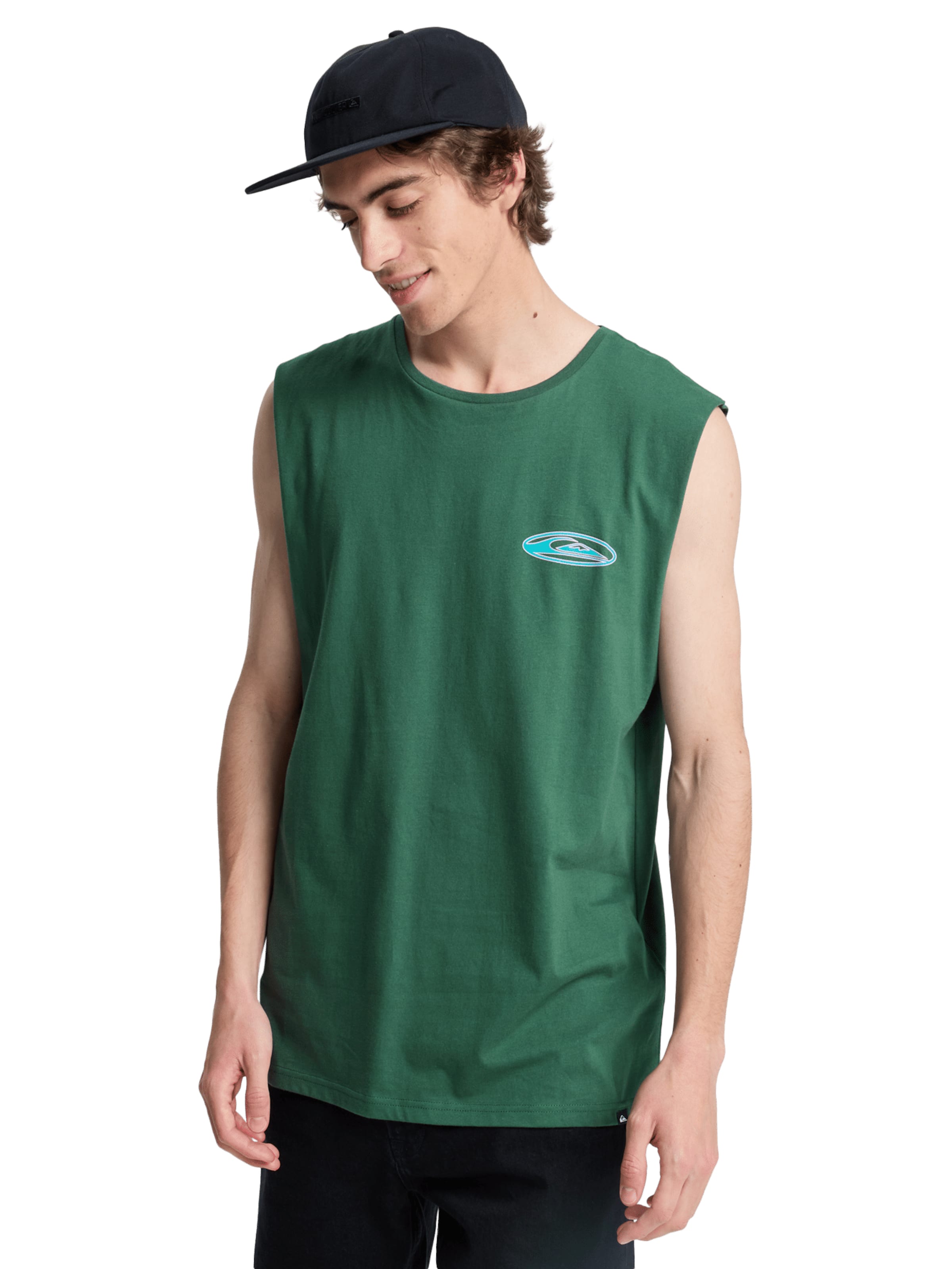 QUIKSILVER Top 'EV Quikglobe Muscle' in Grün: Vorderseite