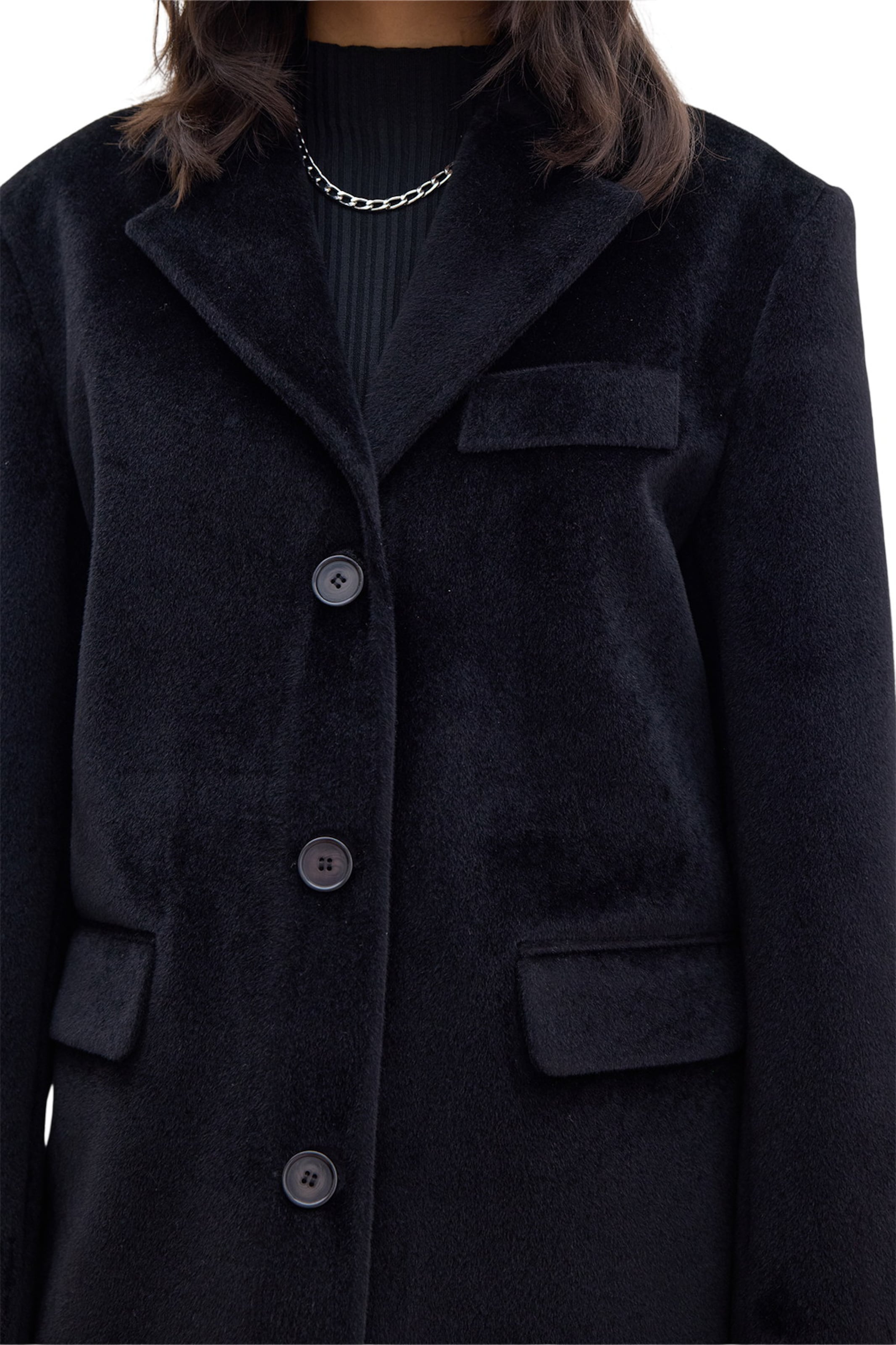MANUKA Mantel in Schwarz
