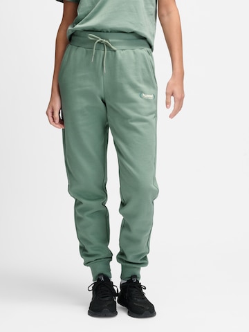 Hummel Tapered Workout Pants in Green: front