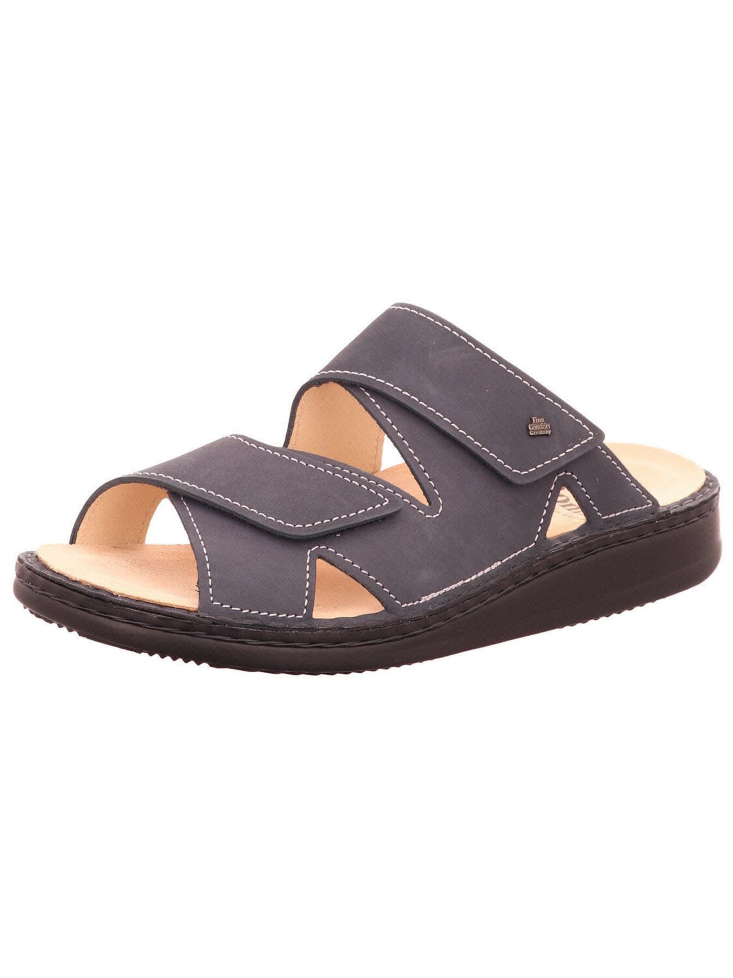 Finn Comfort Mules 'Pantolette Herren 81529 046428 Echtleder in blau' in Brown: front