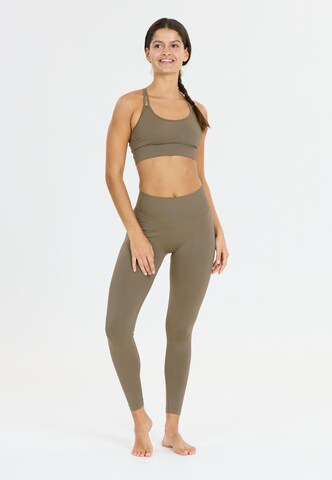 Athlecia Skinny Workout Pants 'Missori' in Brown