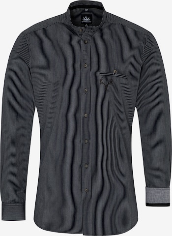 Chemise folklorique 'Fellen' SPIETH & WENSKY en noir : devant