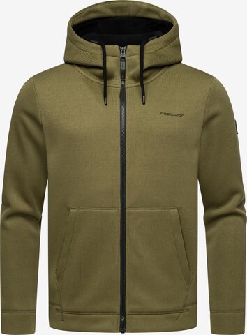 Ragwear Zip-Up Hoodie 'Fabian' in Green: front