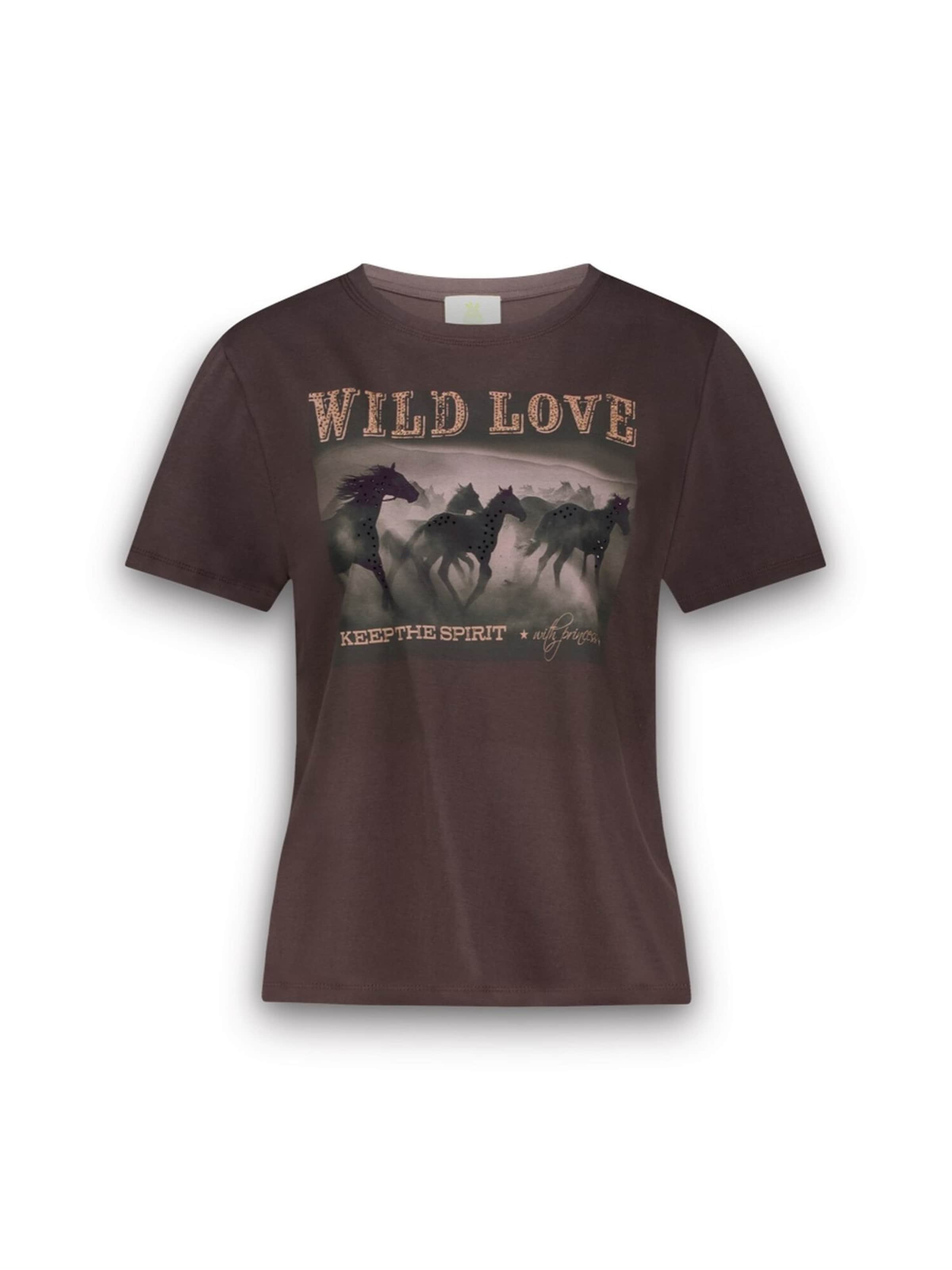 T-shirt 'Wild Love' PRINCESS GOES HOLLYWOOD en marron : devant