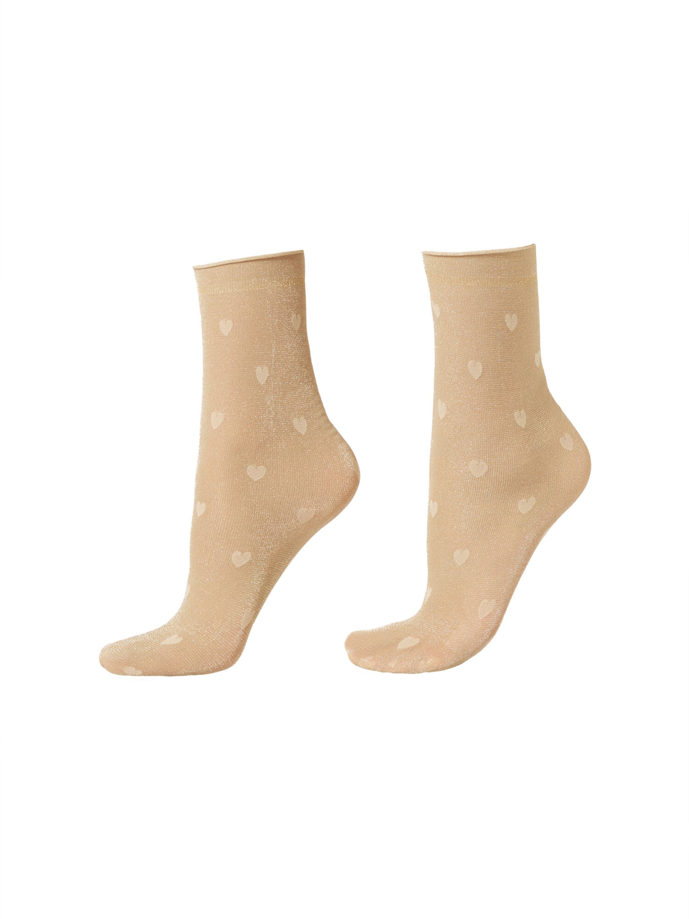 CALZEDONIA Socks 'GLITTER & HEARTS' in Beige: front