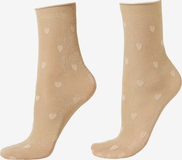 CALZEDONIA Socks 'GLITTER & HEARTS' in Beige: front