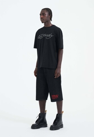 Ed Hardy Μπλουζάκι 'Skull Flame' σε μαύρο
