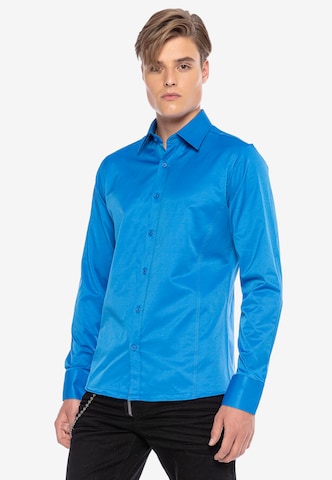 CIPO & BAXX Slim Fit Hemd in Blau