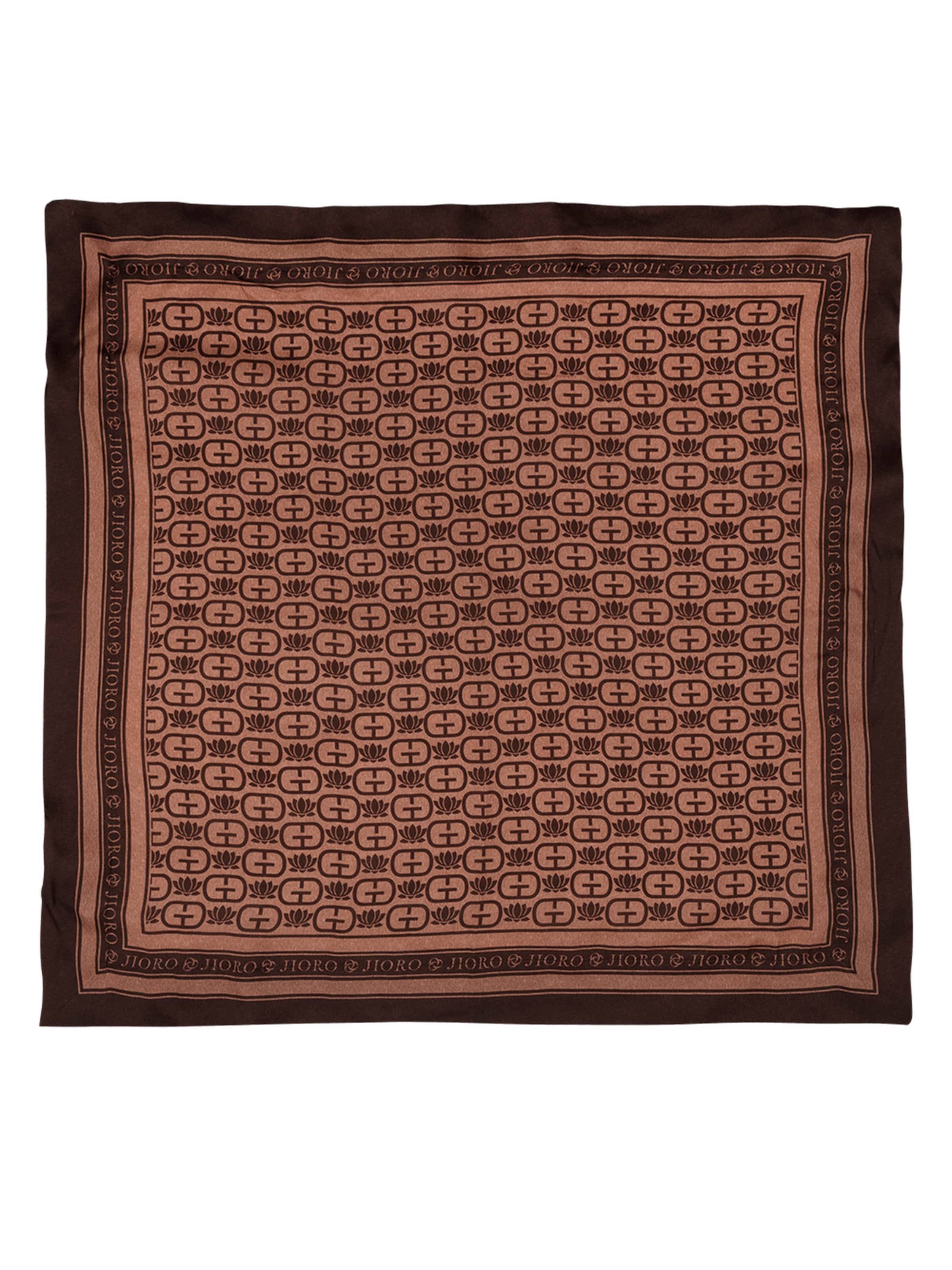 JIORO Schal 'MOUSSE LOGO'‌‌‌ in Braun: Vorderseite