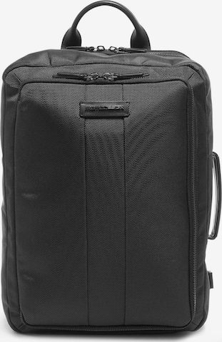 Zaino 'Zaino Uomo Momo Design Ecopelle con Zip e Manico Nylon 28x45x20cm' di Momo Design in nero: frontale