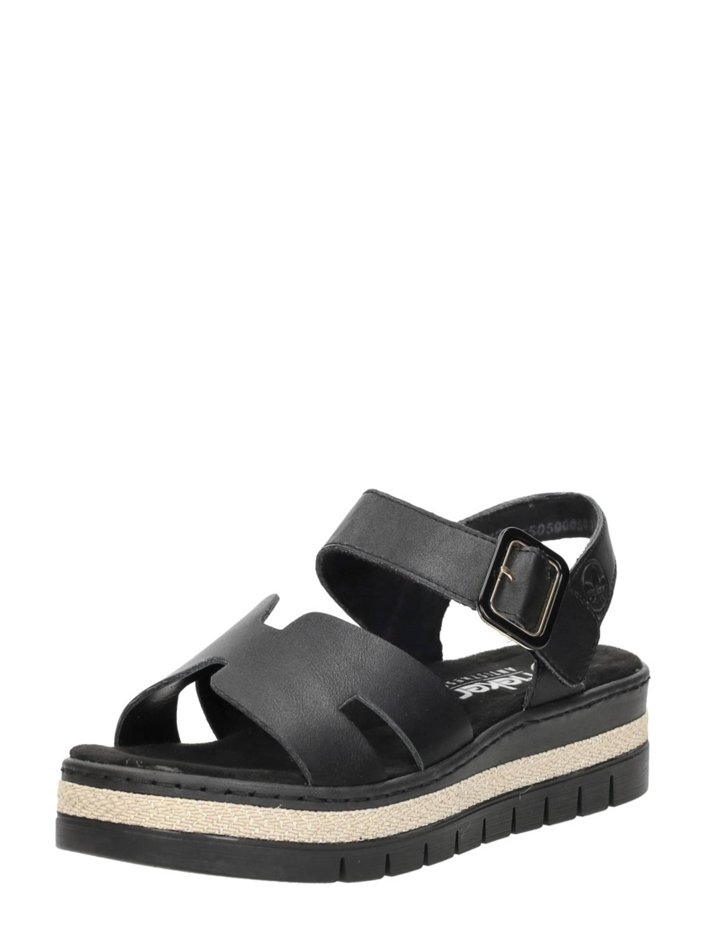Rieker Sandal 'Sandalen Plat' in Black