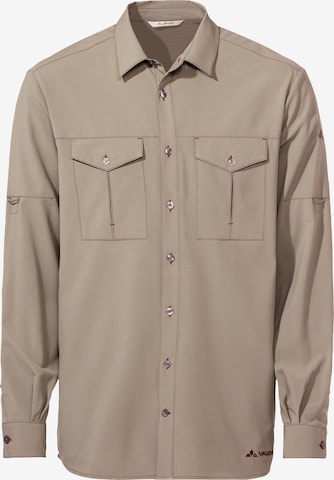 VAUDE Regular fit Athletic Button Up Shirt 'Rosemoor' in Beige: front