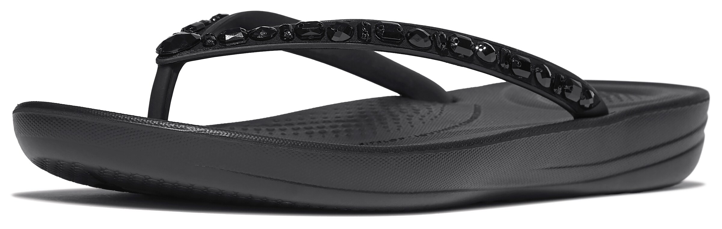 FitFlop T-Bar Sandals in Black: front