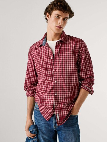 Pepe Jeans Regular fit Button Up Shirt 'Capel' in Red