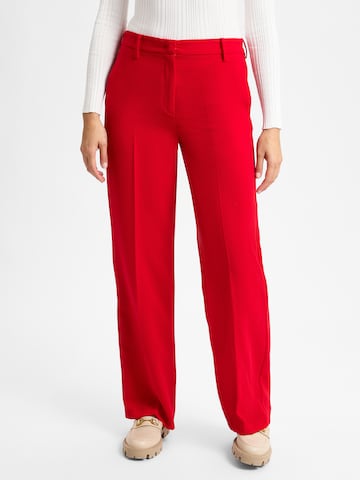 MAC Wide leg Bandplooibroek 'Camilla' in Rood: voorkant