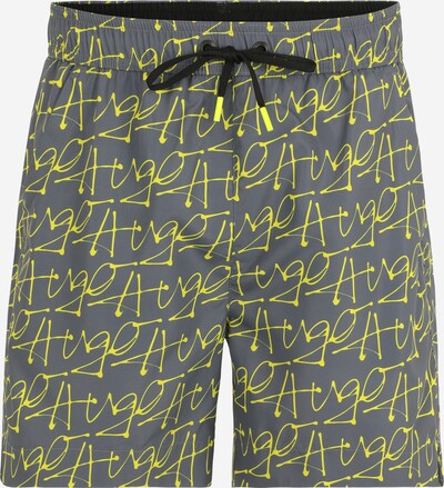 HUGO Shorts de bain 'MARCO' en gris / vert fluo, Vue avec produit