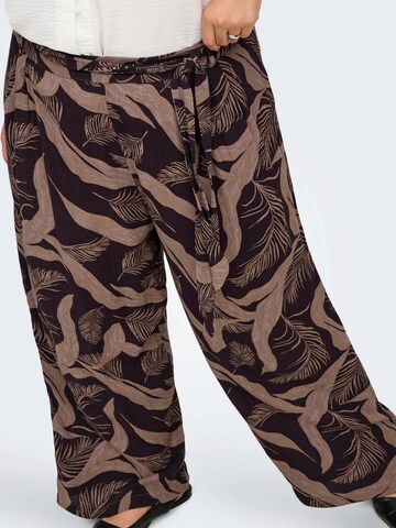 ONLY Carmakoma Wide leg Pleat-Front Pants 'CARVILMA' in Brown