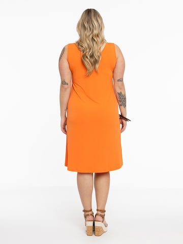 Yoek Dress 'Sleeveless' in Orange