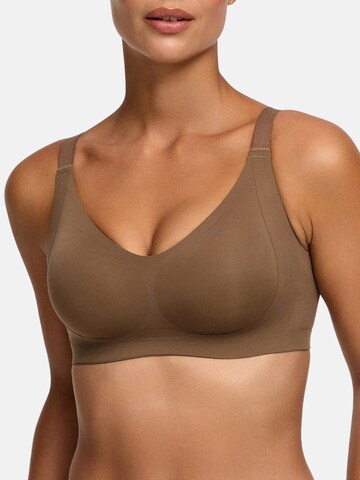 cfab (formerly creamy fabrics) Push-up Bra 'Seamless Compact Push-Up BH' in Brown: front
