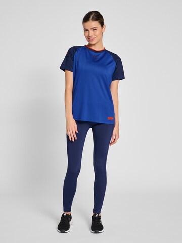 Hummel Skinny Sports trousers in Blue: front
