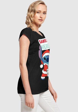 ABSOLUTE CULT Shirt 'Lilo And Stitch - Santa Is Here' in Zwart