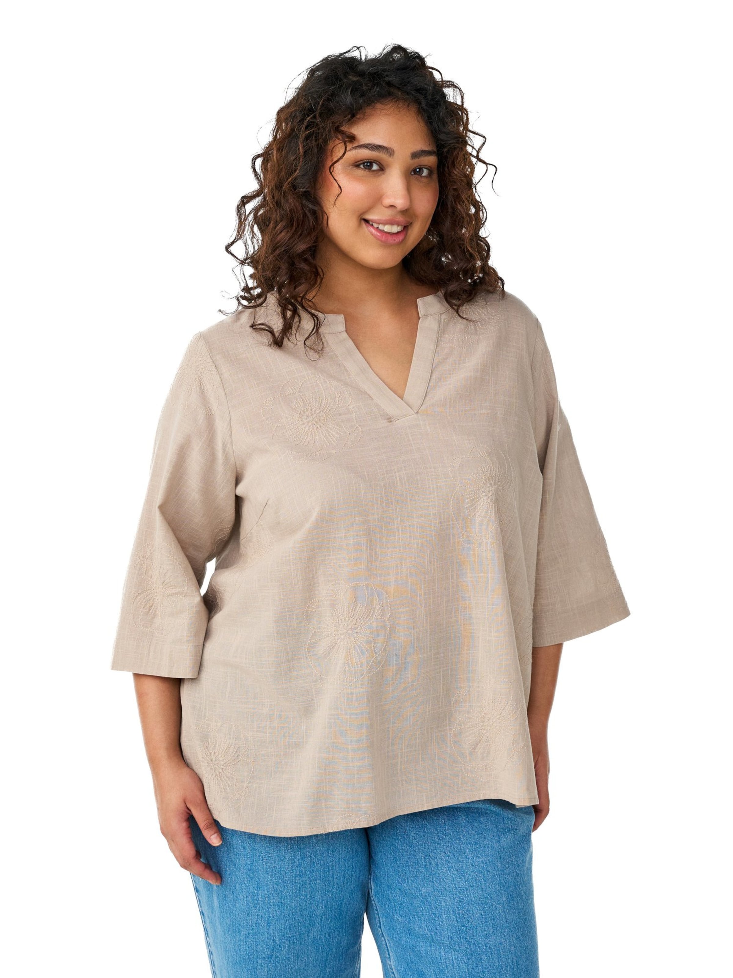 Zizzi Blouse 'Cananna' in Grey: front