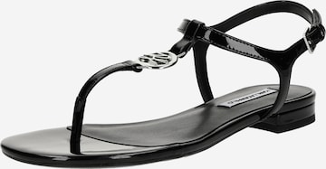 Tongs Karl Lagerfeld en noir : devant