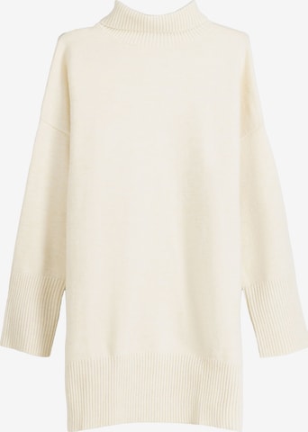 Bershka Knit dress in Beige: front