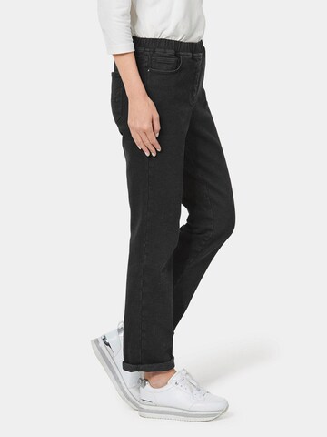 Goldner Slimfit Jeans 'LOUISA' in Schwarz